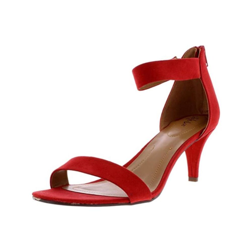 STYLE & COMPANY Womens Red Padded Paycee Round Toe Kitten Heel Sandals 5 M